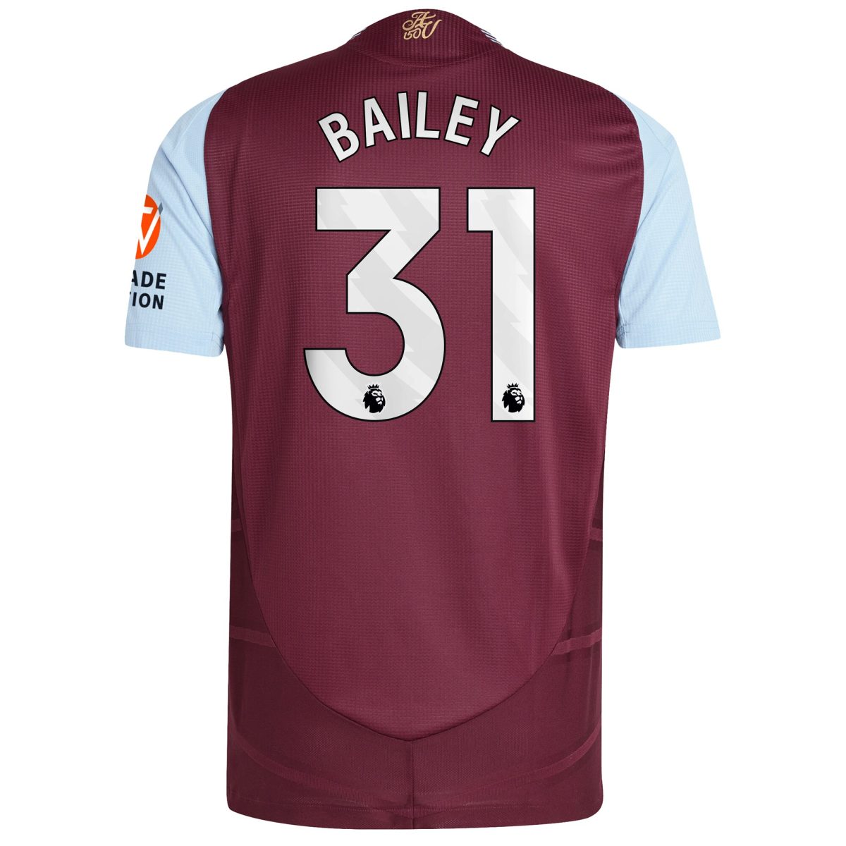 Aston Villa aston villa adidas home authentic shirt 2024-25 with bailey 31 printing Kits - Official Football Shirts & Training Gear