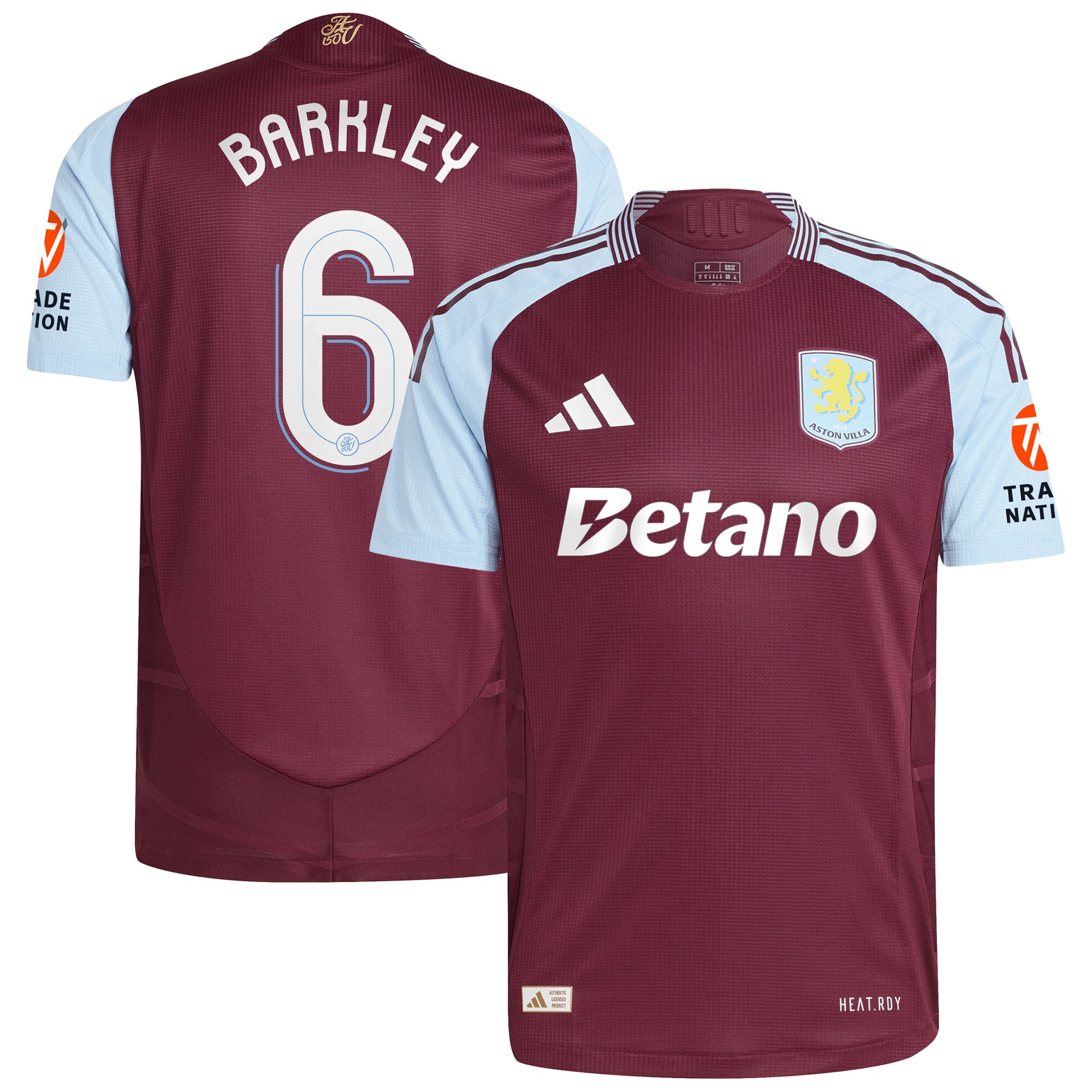 Aston Villa aston villa adidas home authentic shirt 2024-25 with barkley 6 cup printing Kits - Official Football Shirts & Training Gear