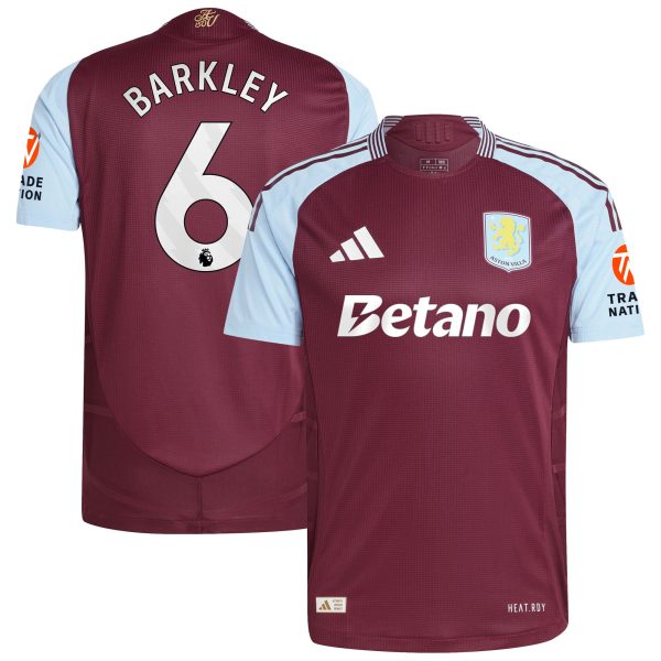 Aston Villa aston villa adidas home authentic shirt 2024-25 with barkley 6 printing Kits - Official Football Shirts & Training Gear
