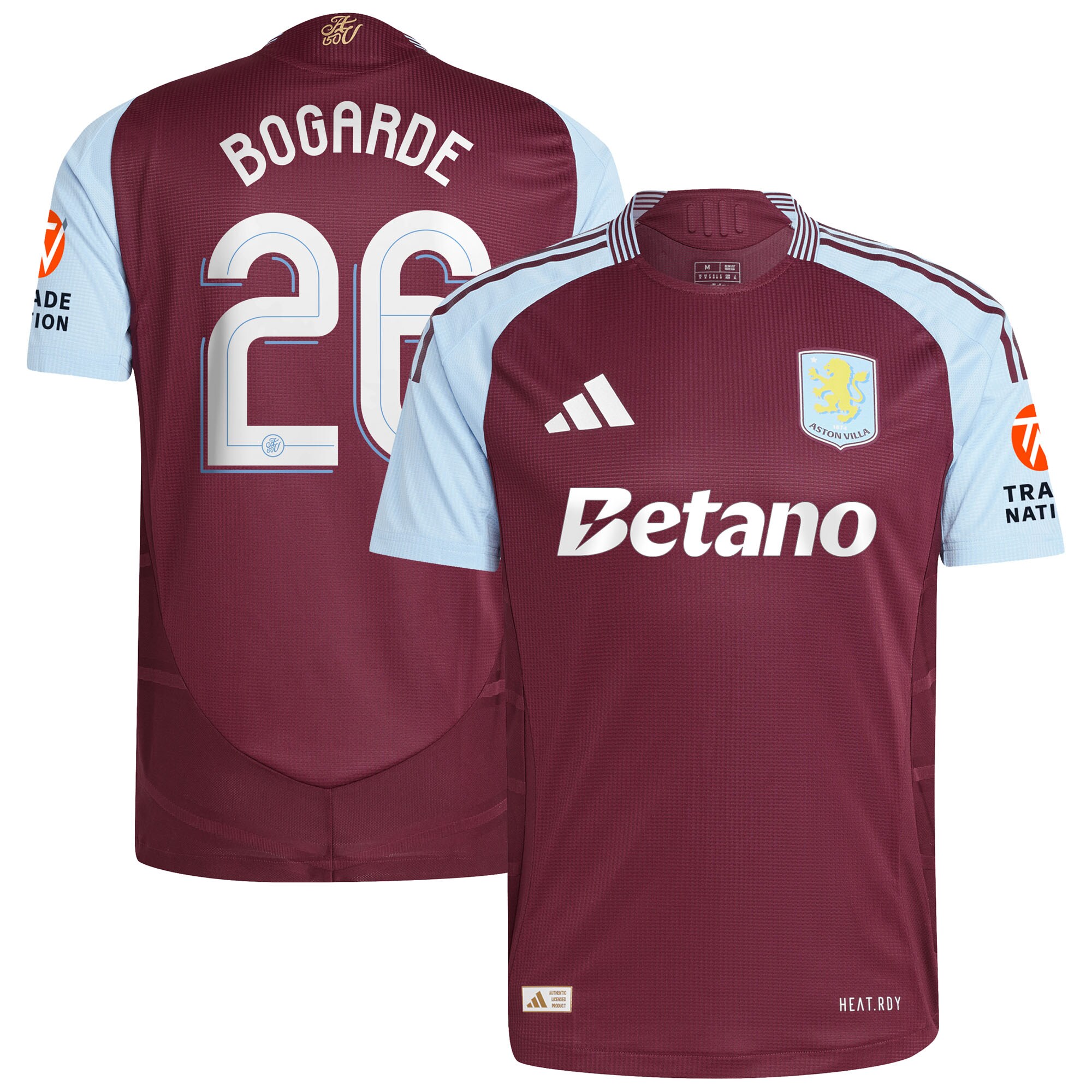 Aston Villa aston villa adidas home authentic shirt 2024-25 with bogarde 26 cup printing Kits - Official Football Shirts & Training Gear
