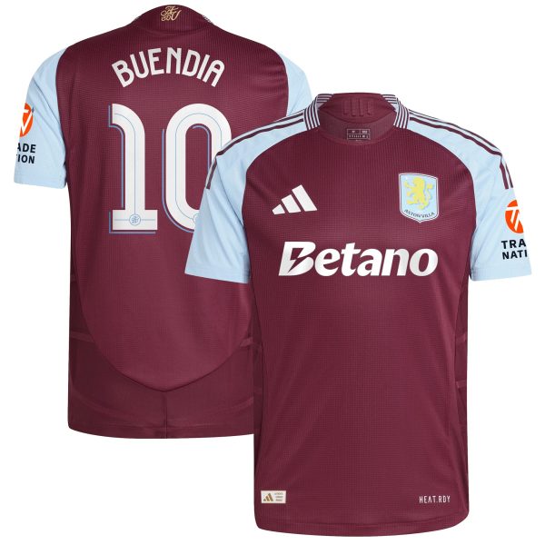 Aston Villa aston villa adidas home authentic shirt 2024-25 with buendia 10 cup printing Kits - Official Football Shirts & Training Gear