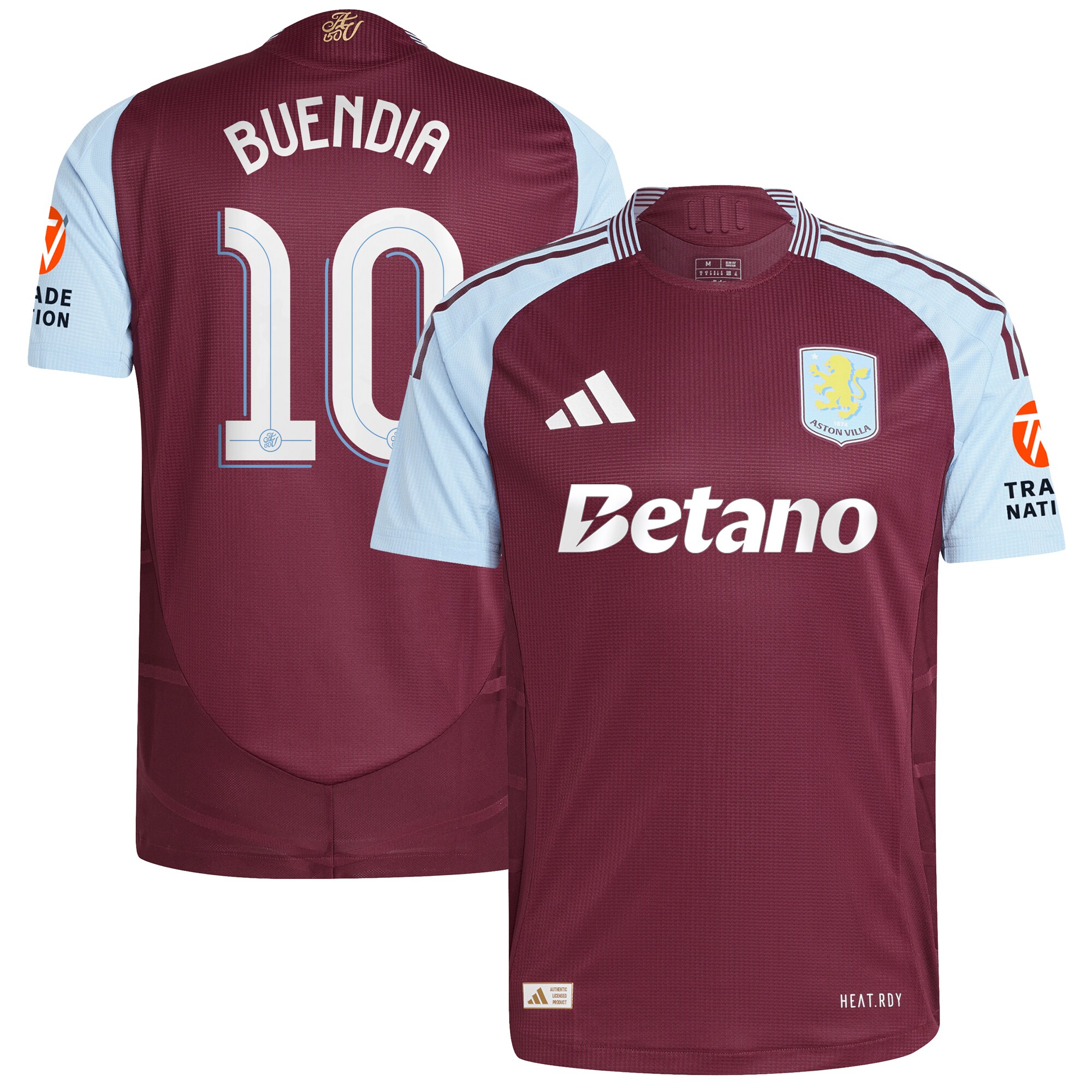 Aston Villa aston villa adidas home authentic shirt 2024-25 with buendia 10 cup printing Kits - Official Football Shirts & Training Gear