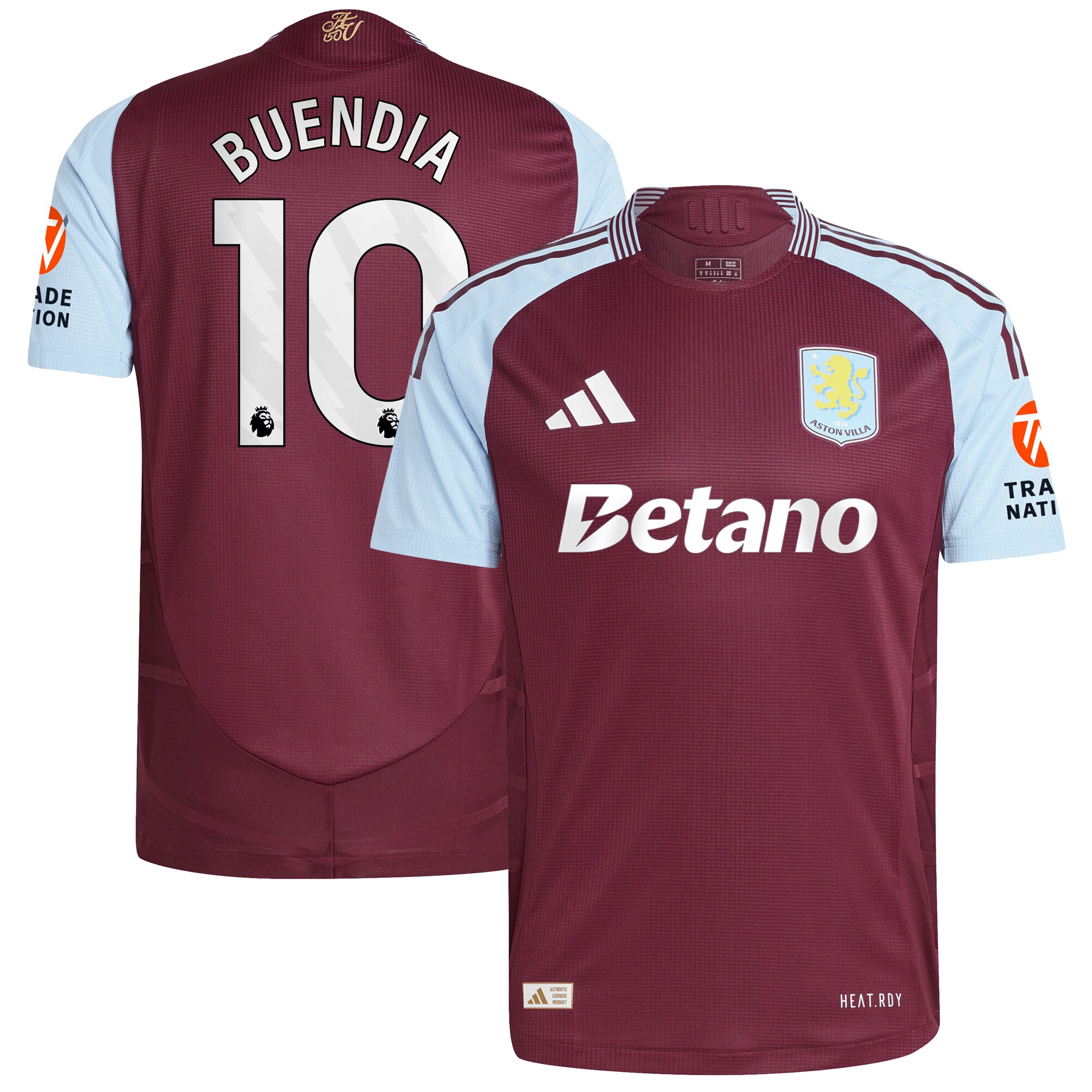 Aston Villa aston villa adidas home authentic shirt 2024-25 with buendia 10 printing Kits - Official Football Shirts & Training Gear