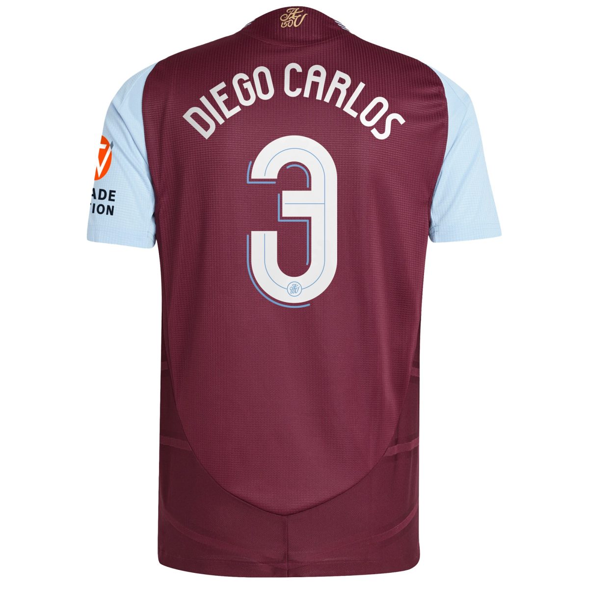 Aston Villa aston villa adidas home authentic shirt 2024-25 with diego carlos 3 cup printing Kits - Official Football Shirts & Training Gear