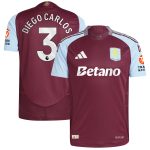 Aston Villa aston villa adidas home authentic shirt 2024-25 with diego carlos 3 printing Kits - Official Football Shirts & Training Gear