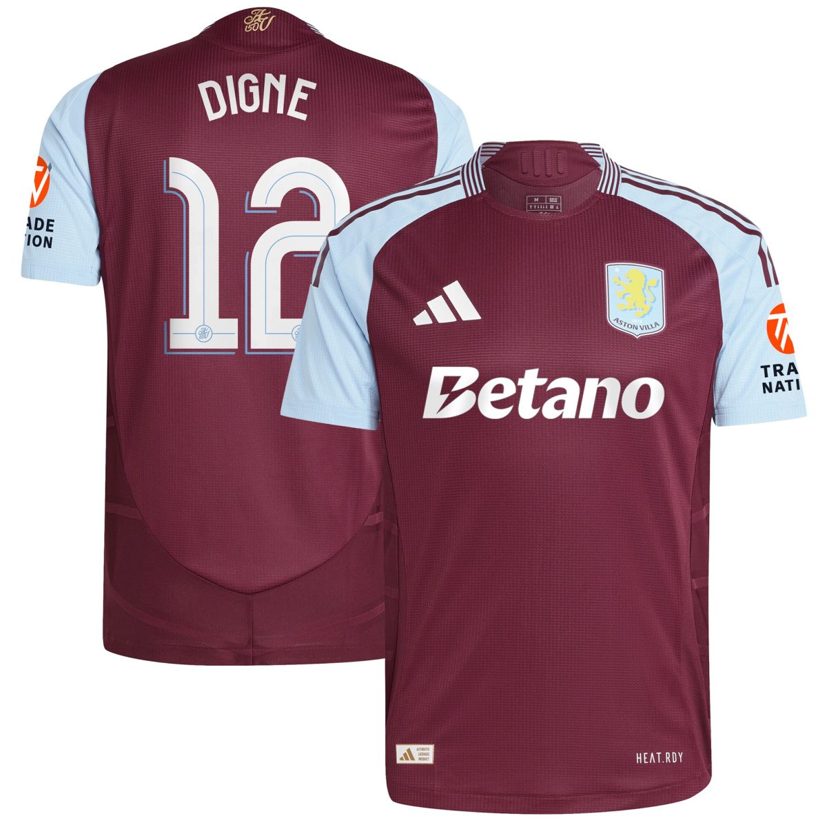 Aston Villa aston villa adidas home authentic shirt 2024-25 with digne 12 cup printing Kits - Official Football Shirts & Training Gear