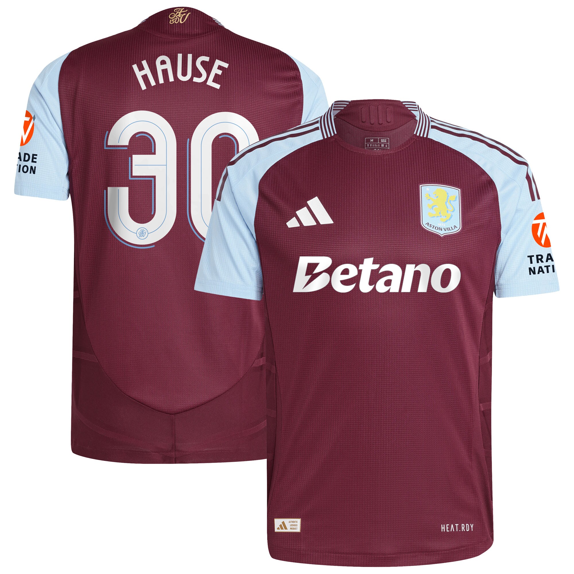Aston Villa aston villa adidas home authentic shirt 2024-25 with hause 30 cup printing Kits - Official Football Shirts & Training Gear