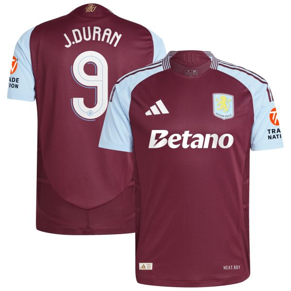 Aston Villa aston villa adidas home authentic shirt 2024-25 with j.duran 9 cup printing Kits - Official Football Shirts & Training Gear