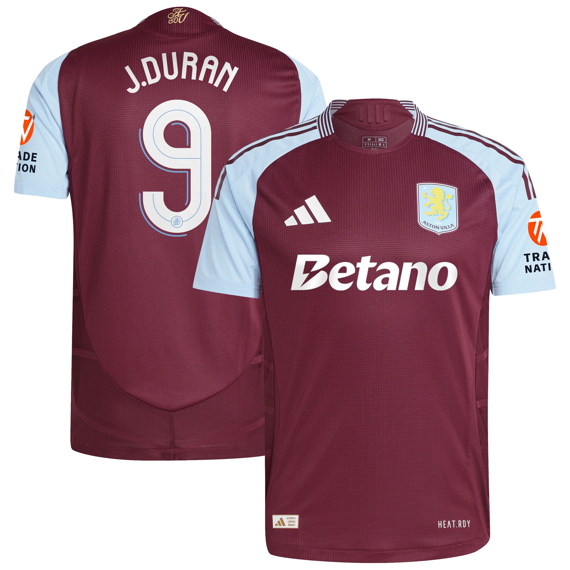 Aston Villa aston villa adidas home authentic shirt 2024-25 with j.duran 9 cup printing Kits - Official Football Shirts & Training Gear