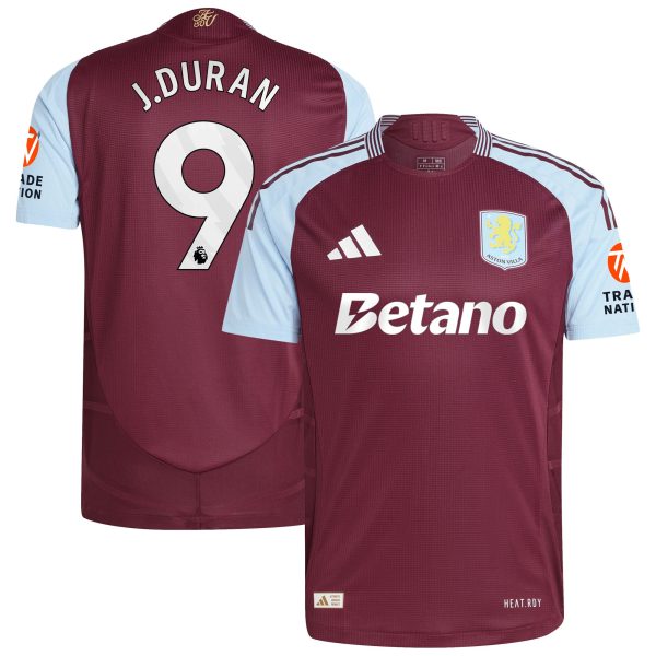 Aston Villa aston villa adidas home authentic shirt 2024-25 with j.duran 9 printing Kits - Official Football Shirts & Training Gear