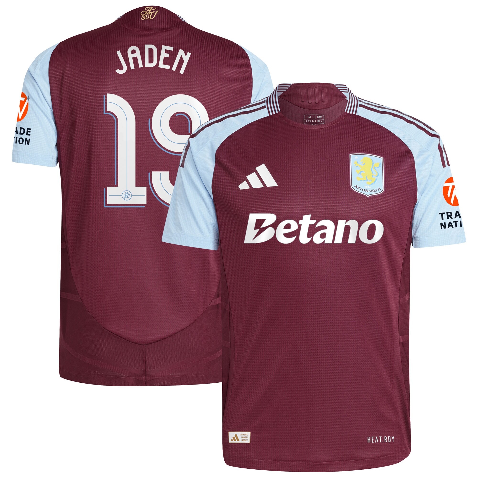 Aston Villa aston villa adidas home authentic shirt 2024-25 with jaden 19 cup printing Kits - Official Football Shirts & Training Gear