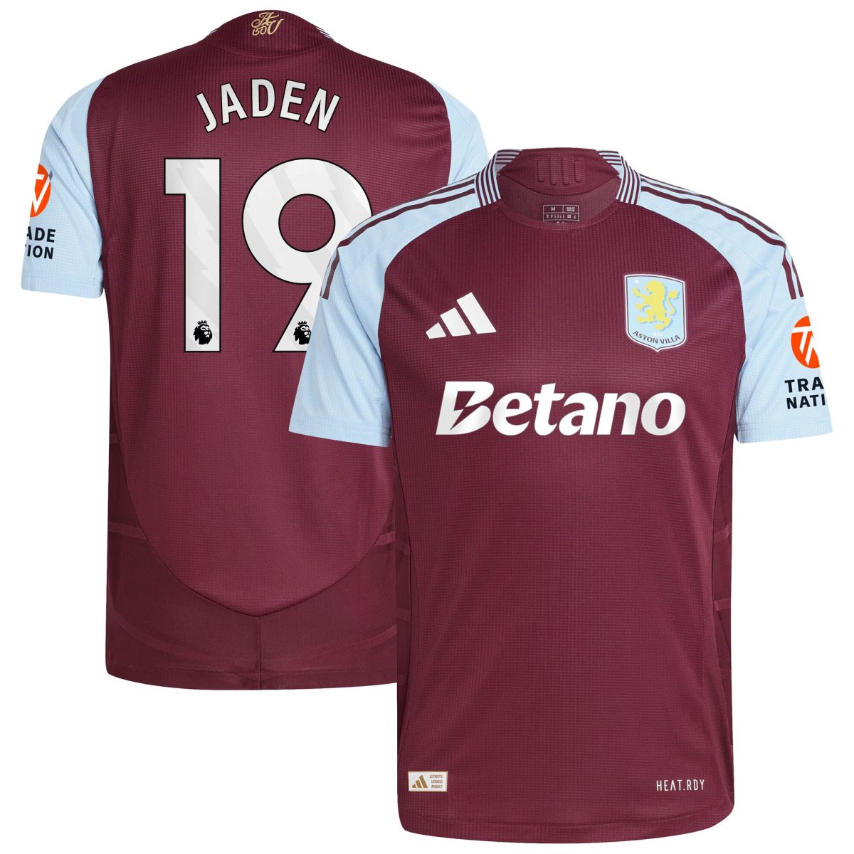 Aston Villa aston villa adidas home authentic shirt 2024-25 with jaden 19 printing Kits - Official Football Shirts & Training Gear