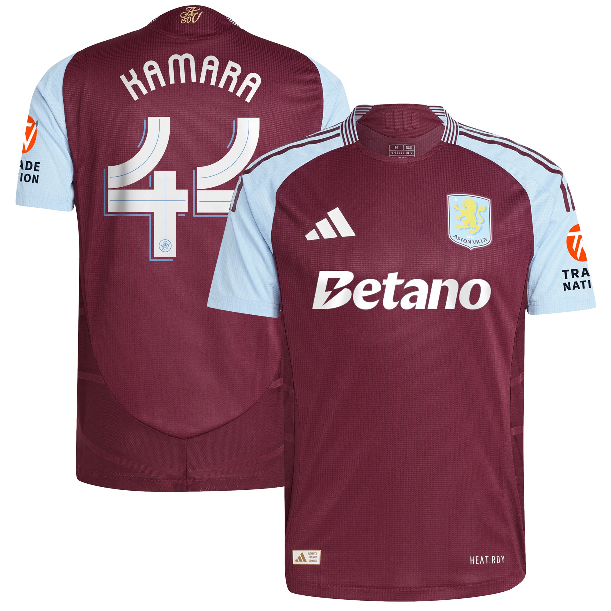 Aston Villa aston villa adidas home authentic shirt 2024-25 with kamara 44 cup printing Kits - Official Football Shirts & Training Gear