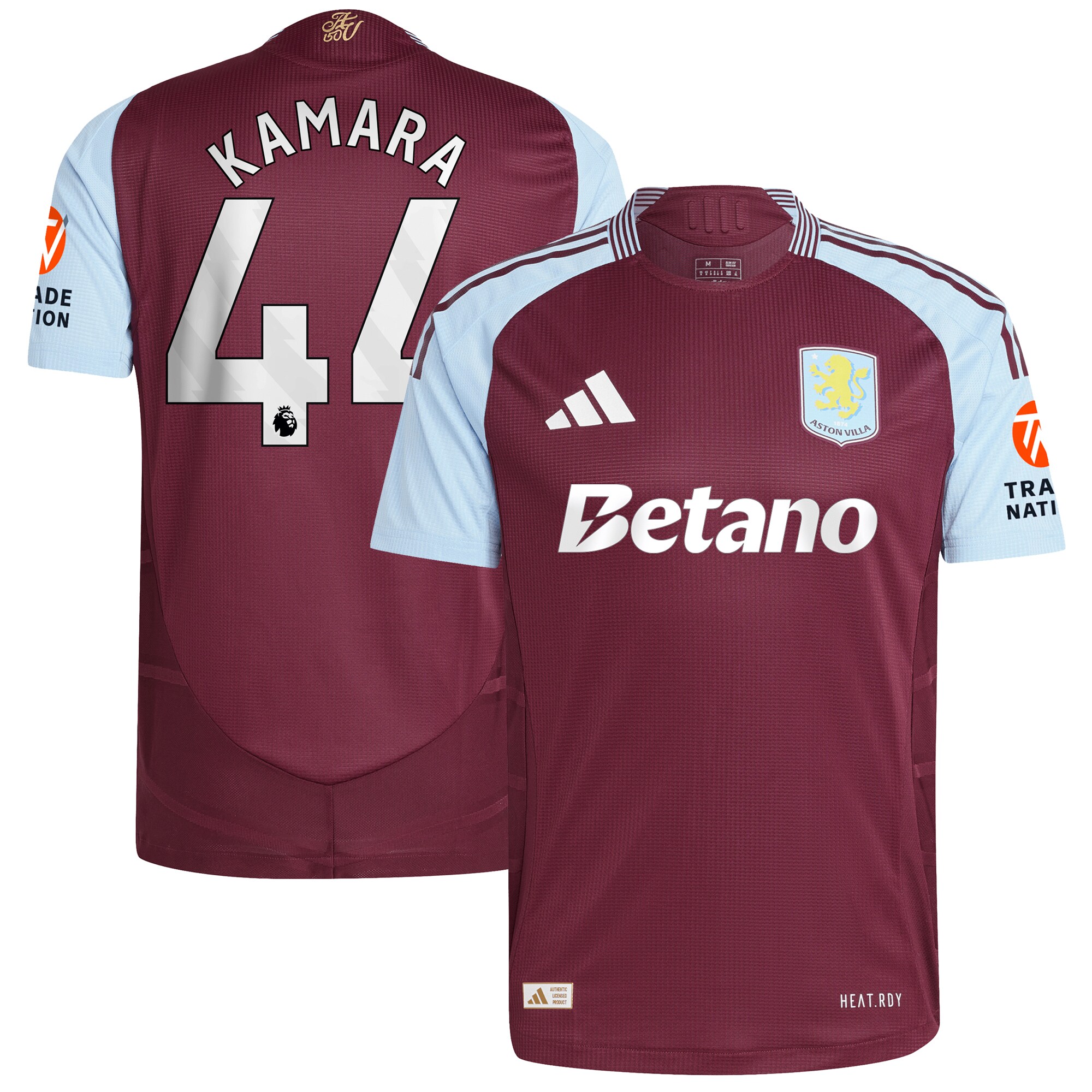 Aston Villa aston villa adidas home authentic shirt 2024-25 with kamara 44 printing Kits - Official Football Shirts & Training Gear