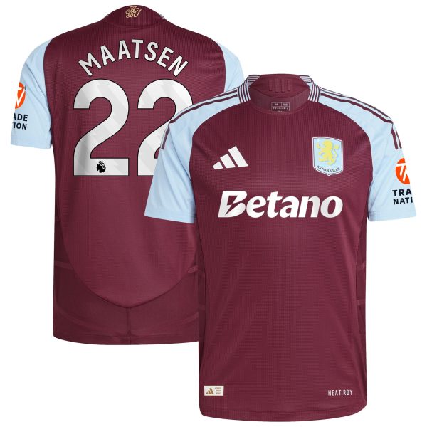 Aston Villa aston villa adidas home authentic shirt 2024-25 with maatsen 22 printing Kits - Official Football Shirts & Training Gear
