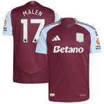 Aston Villa aston villa adidas home authentic shirt 2024-25 with malen 17 printing Kits - Official Football Shirts & Training Gear