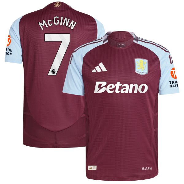 Aston Villa aston villa adidas home authentic shirt 2024-25 with mcginn 7 printing Kits - Official Football Shirts & Training Gear