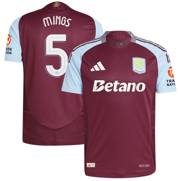 Aston Villa aston villa adidas home authentic shirt 2024-25 with mings 5 cup printing Kits - Official Football Shirts & Training Gear