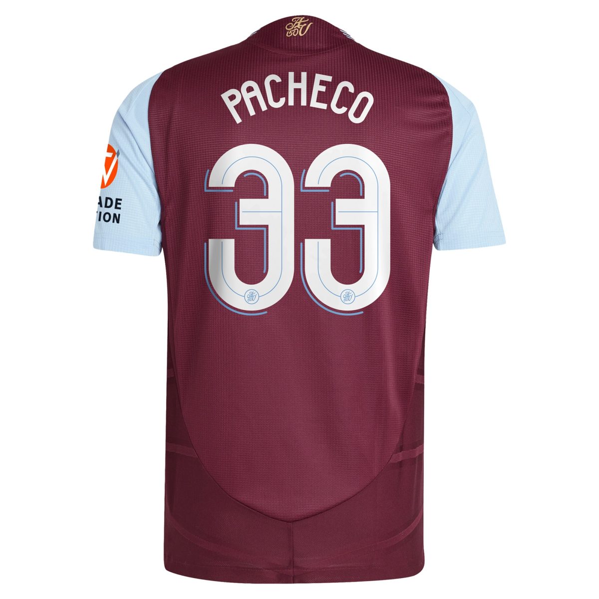 Aston Villa aston villa adidas home authentic shirt 2024-25 with pacheco 33 cup printing Kits - Official Football Shirts & Training Gear