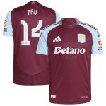 Aston Villa aston villa adidas home authentic shirt 2024-25 with pau 14 cup printing Kits - Official Football Shirts & Training Gear
