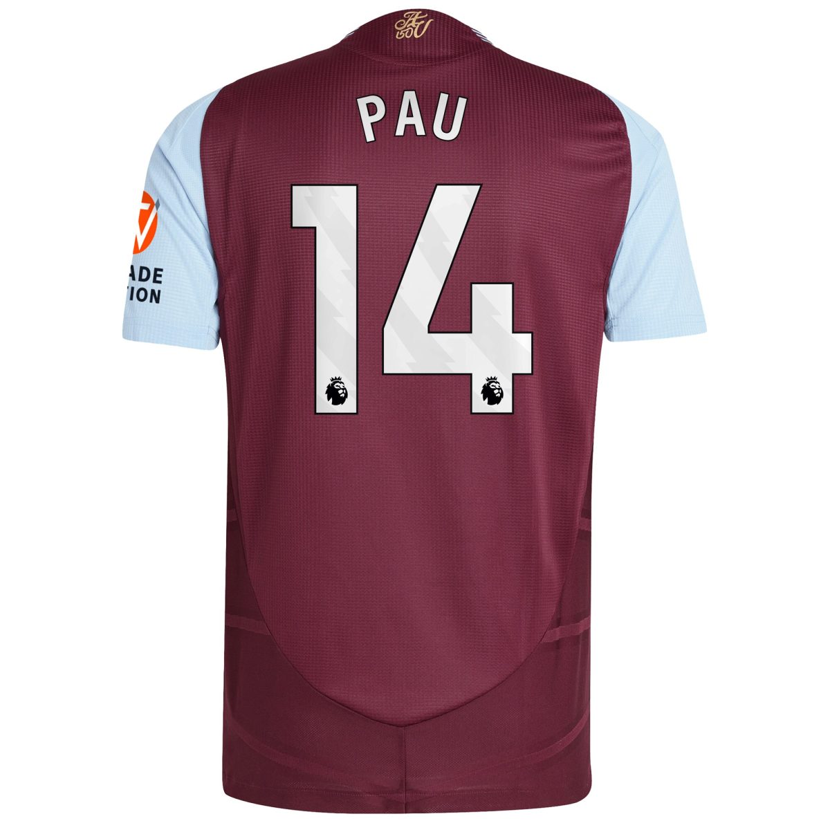 Aston Villa aston villa adidas home authentic shirt 2024-25 with pau 14 printing Kits - Official Football Shirts & Training Gear