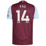 Aston Villa aston villa adidas home authentic shirt 2024-25 with pau 14 printing Kits - Official Football Shirts & Training Gear