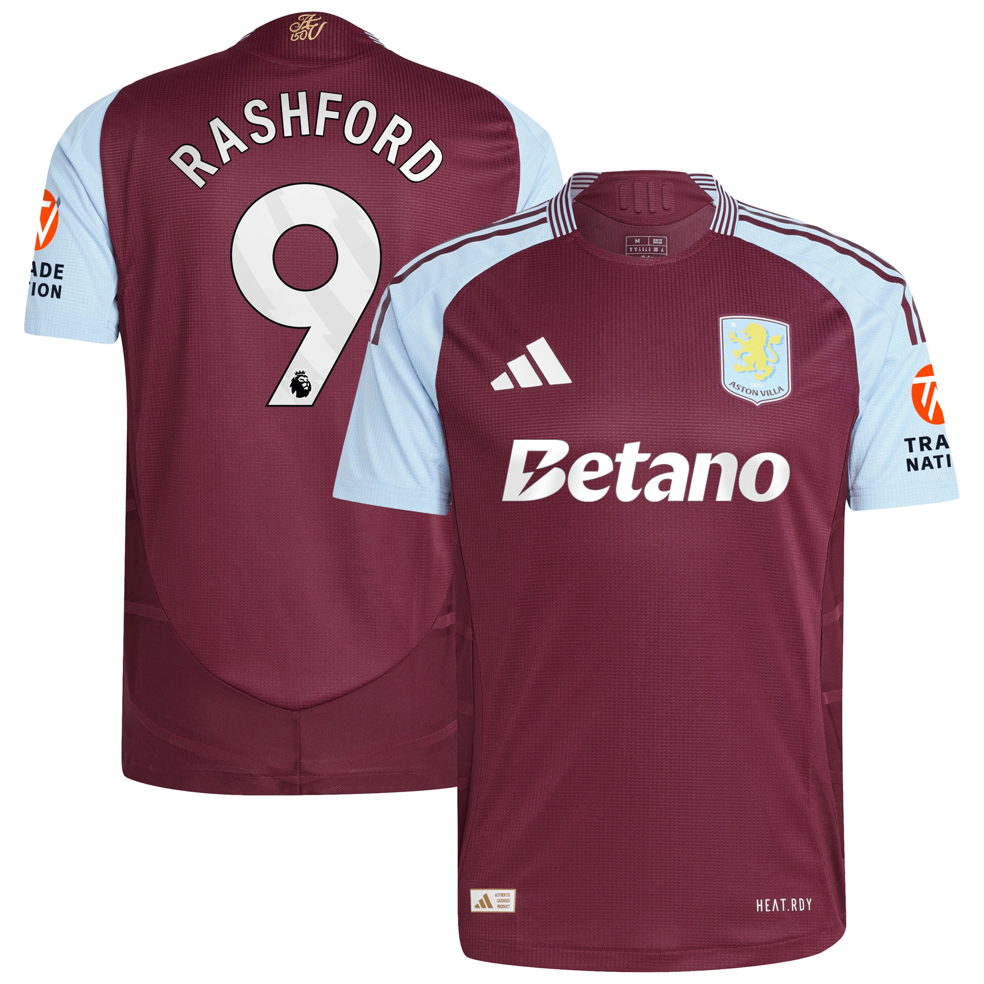 Aston Villa aston villa adidas home authentic shirt 2024-25 with rashford 9 printing Kits - Official Football Shirts & Training Gear