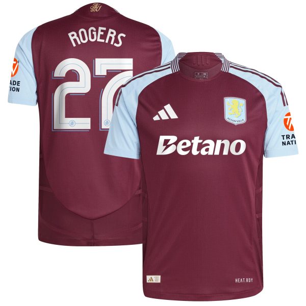 Aston Villa aston villa adidas home authentic shirt 2024-25 with rogers 27 cup printing Kits - Official Football Shirts & Training Gear