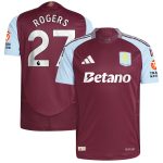 Aston Villa aston villa adidas home authentic shirt 2024-25 with rogers 27 printing Kits - Official Football Shirts & Training Gear