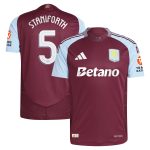 Aston Villa aston villa adidas home authentic shirt 2024-25 with staniforth 5 cup printing Kits - Official Football Shirts & Training Gear