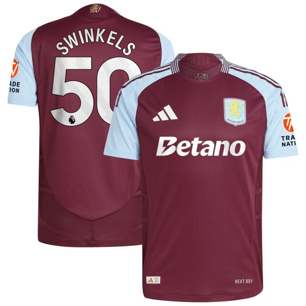 Aston Villa aston villa adidas home authentic shirt 2024-25 with swinkels 50 printing Kits - Official Football Shirts & Training Gear