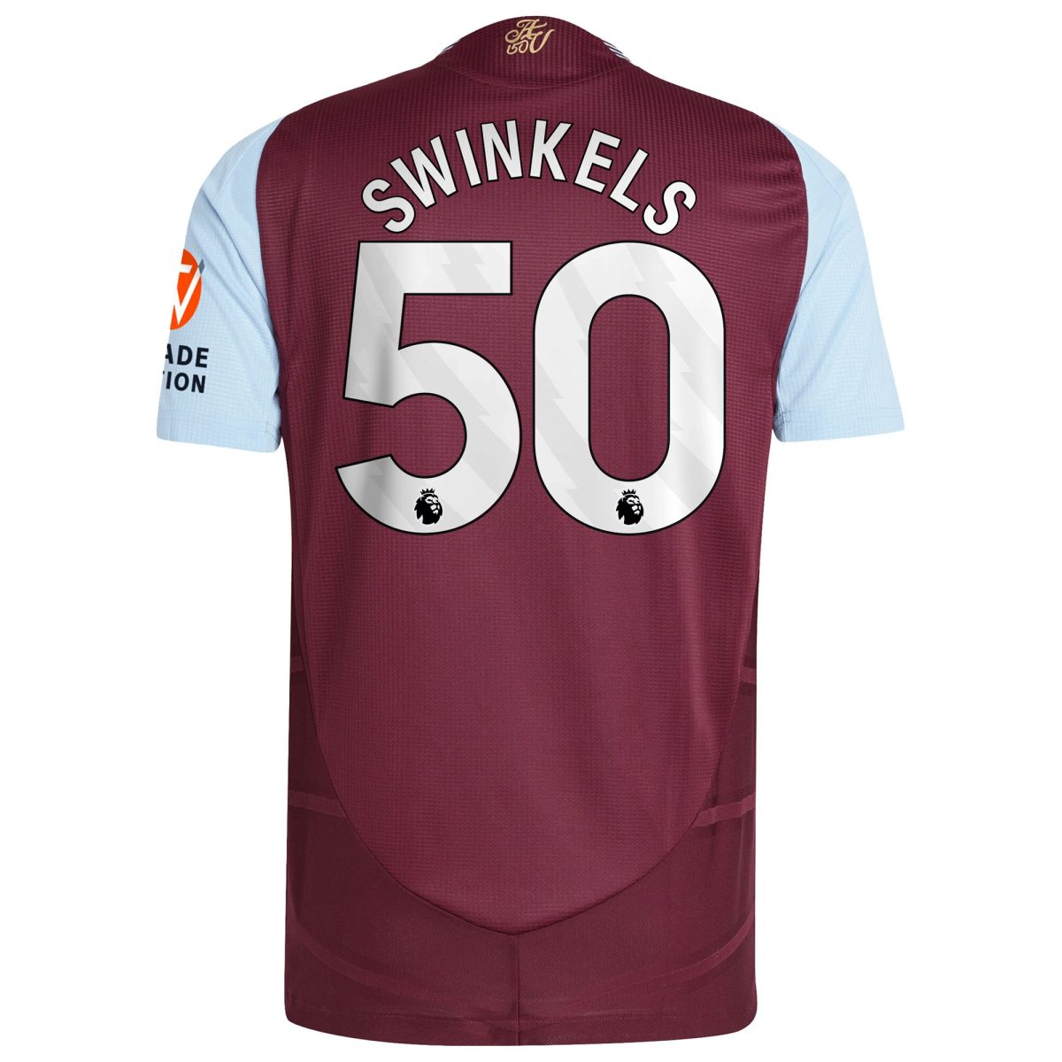 Aston Villa aston villa adidas home authentic shirt 2024-25 with swinkels 50 printing Kits - Official Football Shirts & Training Gear