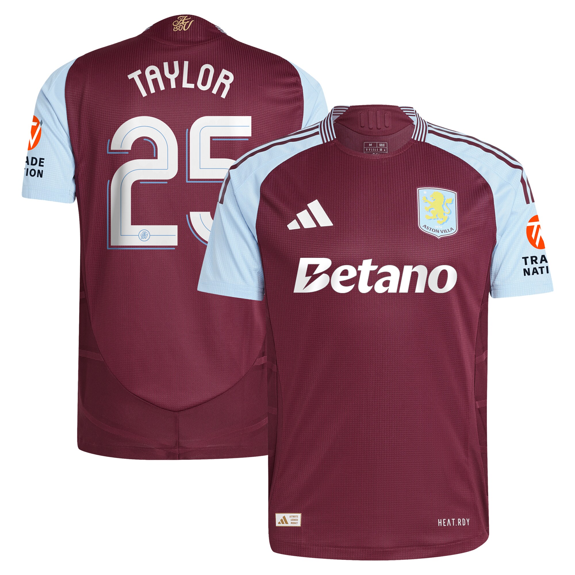 Aston Villa aston villa adidas home authentic shirt 2024-25 with taylor 25 cup printing Kits - Official Football Shirts & Training Gear