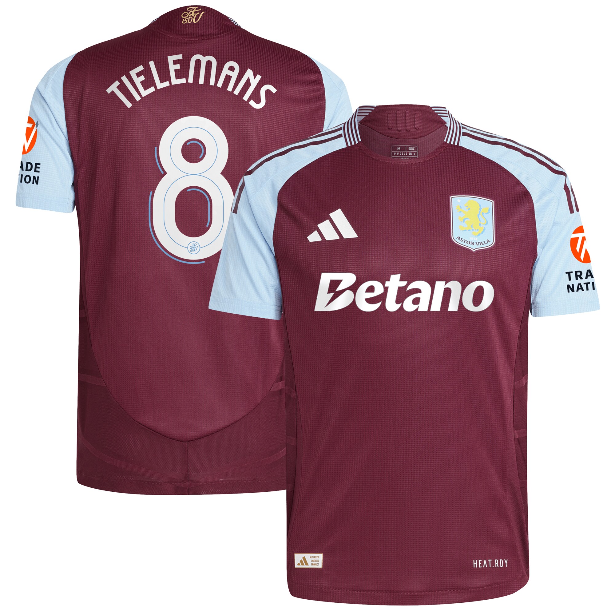 Aston Villa aston villa adidas home authentic shirt 2024-25 with tielemans 8 cup printing Kits - Official Football Shirts & Training Gear