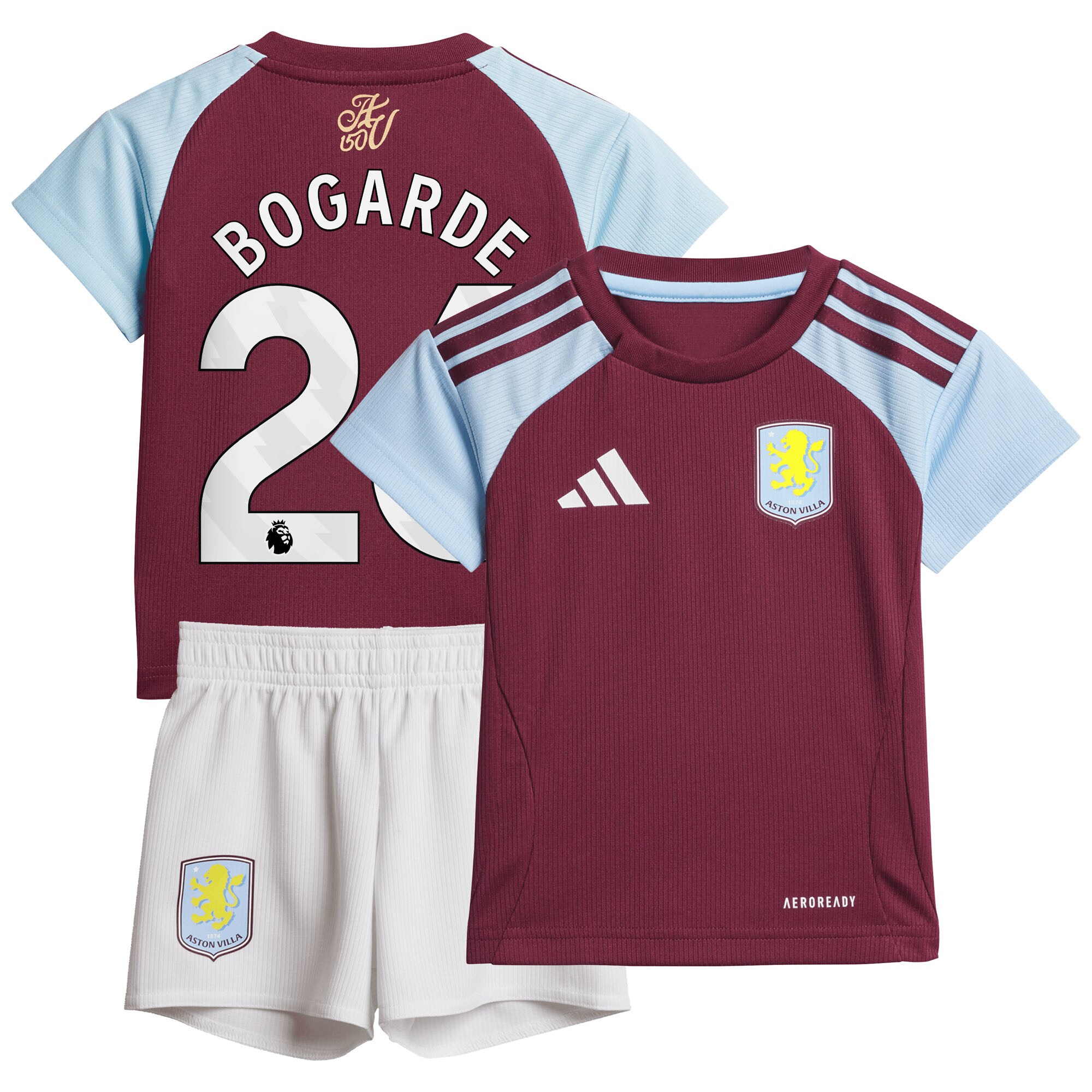 Aston Villa aston villa adidas home baby kit 2024-25 with bogarde 26 printing Kits - Official Football Shirts & Training Gear