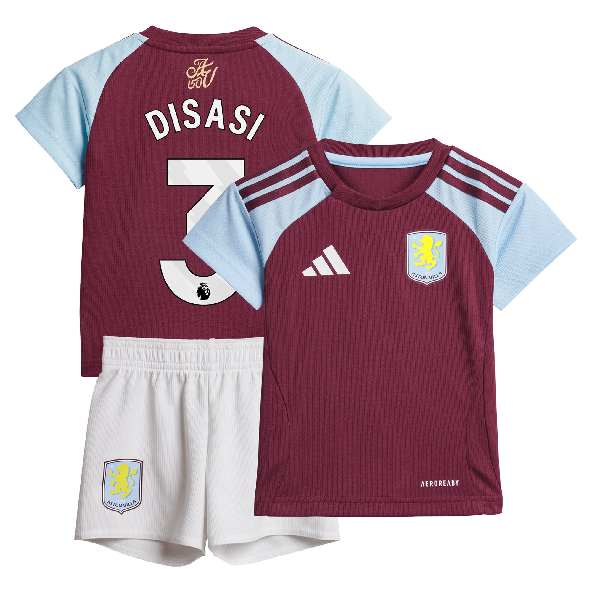 Aston Villa aston villa adidas home baby kit 2024-25 with disasi 3 printing Kits - Official Football Shirts & Training Gear
