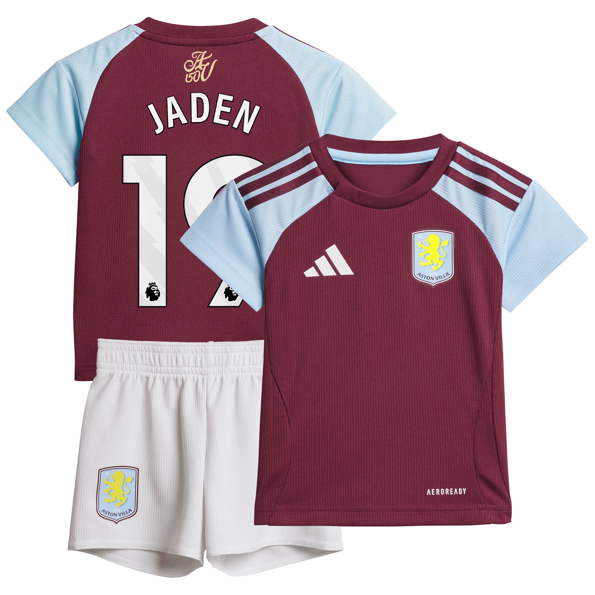 Aston Villa aston villa adidas home baby kit 2024-25 with jaden 19 printing Kits - Official Football Shirts & Training Gear