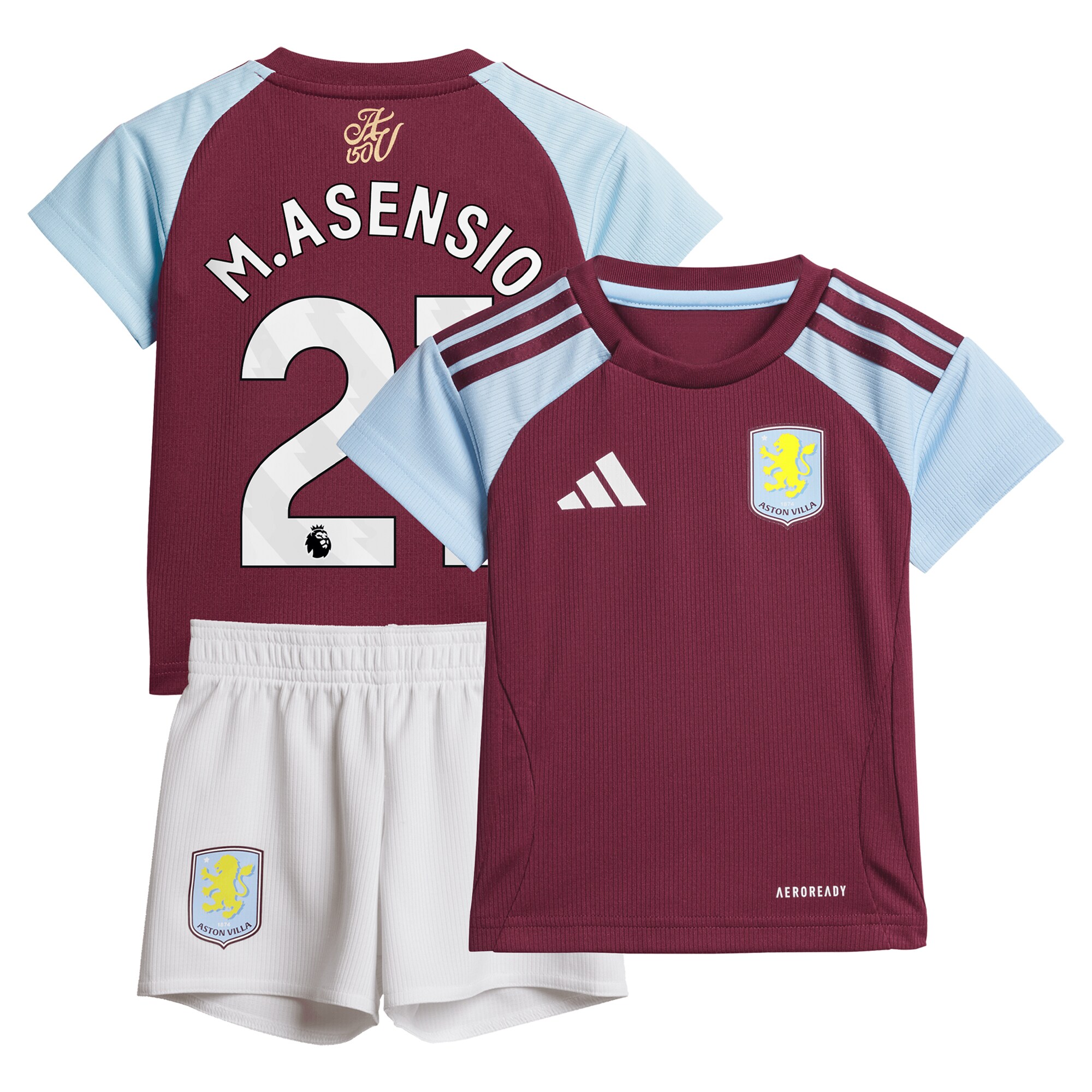 Aston Villa aston villa adidas home baby kit 2024-25 with m.asensio 21 printing Kits - Official Football Shirts & Training Gear
