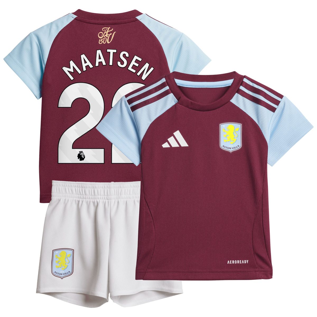 Aston Villa aston villa adidas home baby kit 2024-25 with maatsen 22 printing Kits - Official Football Shirts & Training Gear
