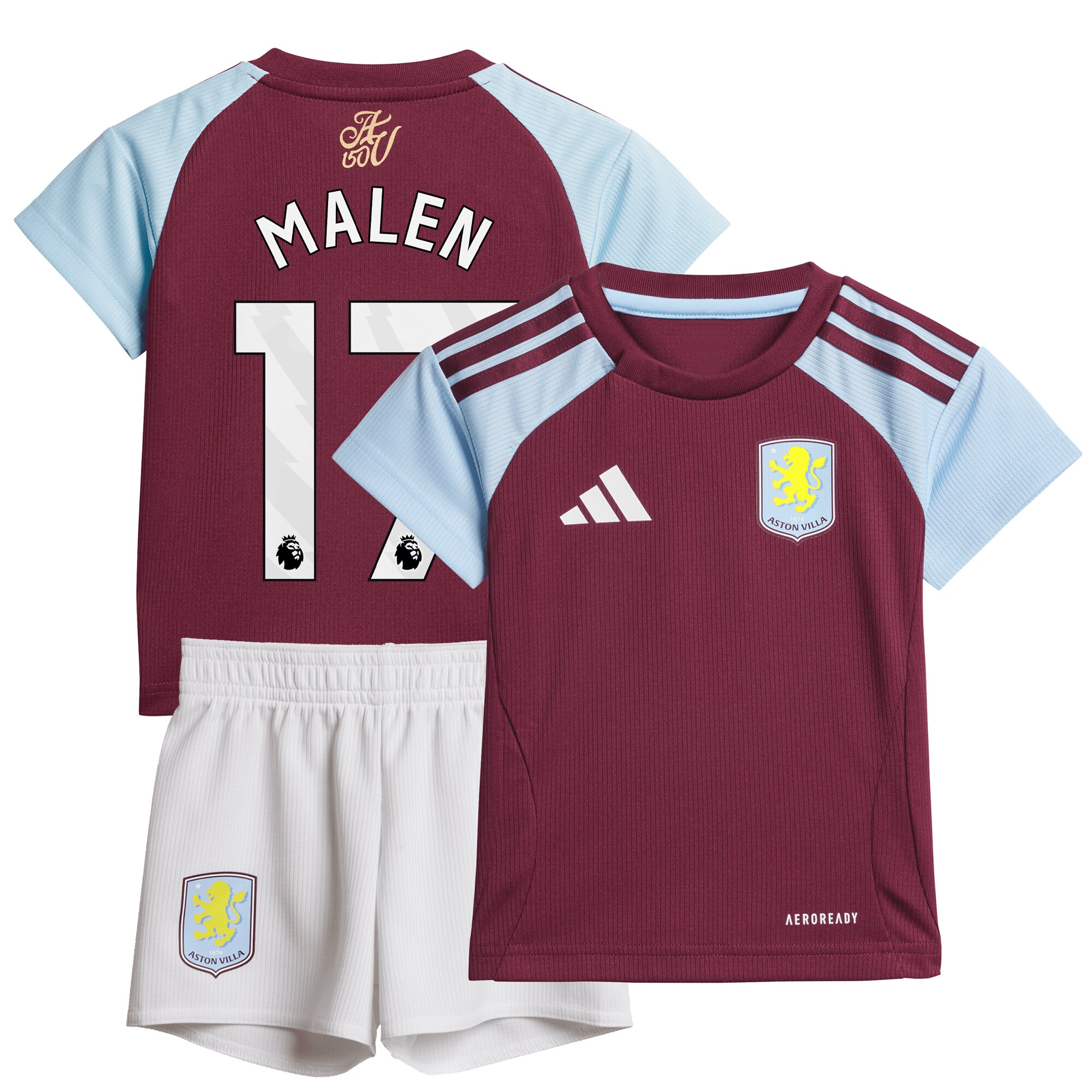 Aston Villa aston villa adidas home baby kit 2024-25 with malen 17 printing Kits - Official Football Shirts & Training Gear