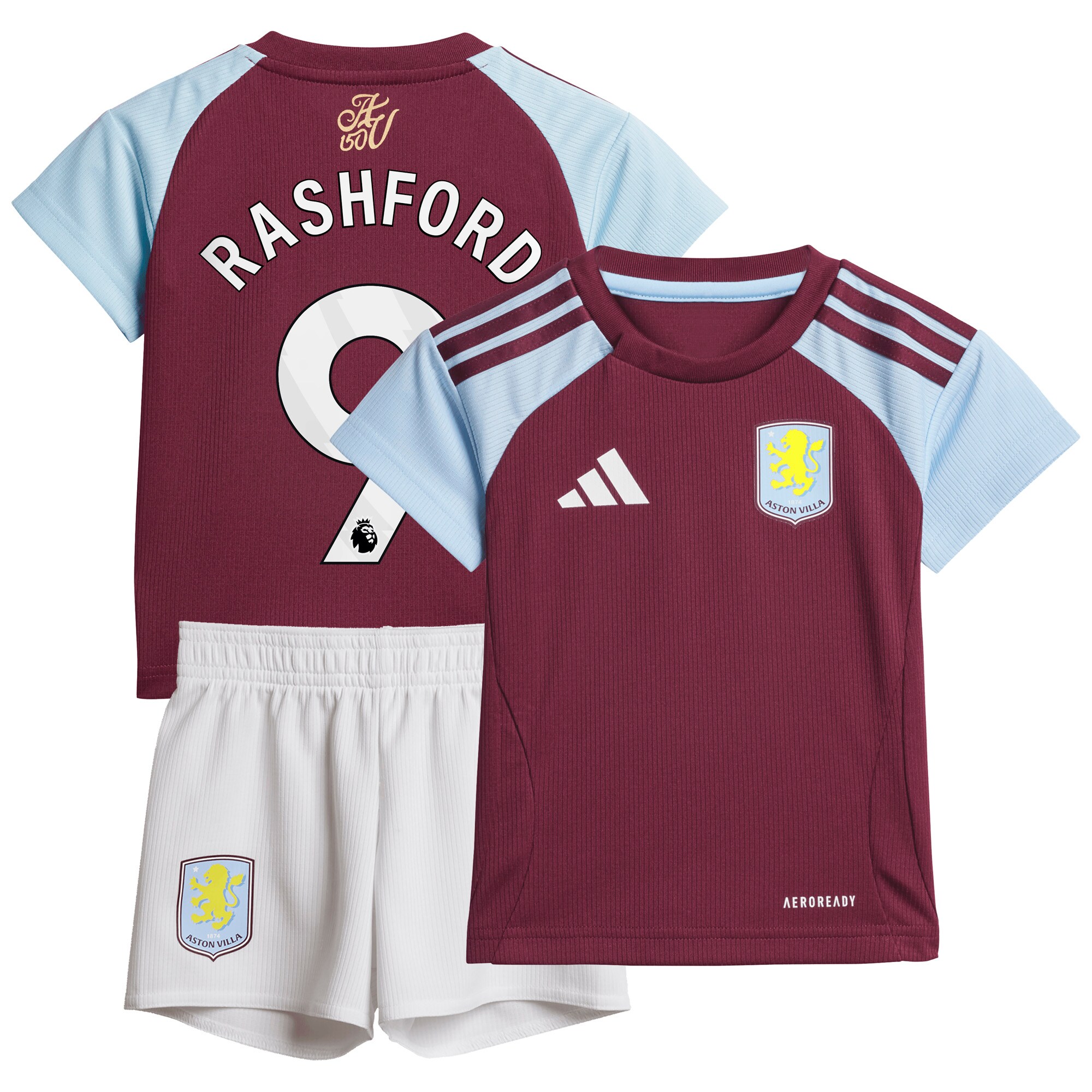 Aston Villa aston villa adidas home baby kit 2024-25 with rashford 9 printing Kits - Official Football Shirts & Training Gear