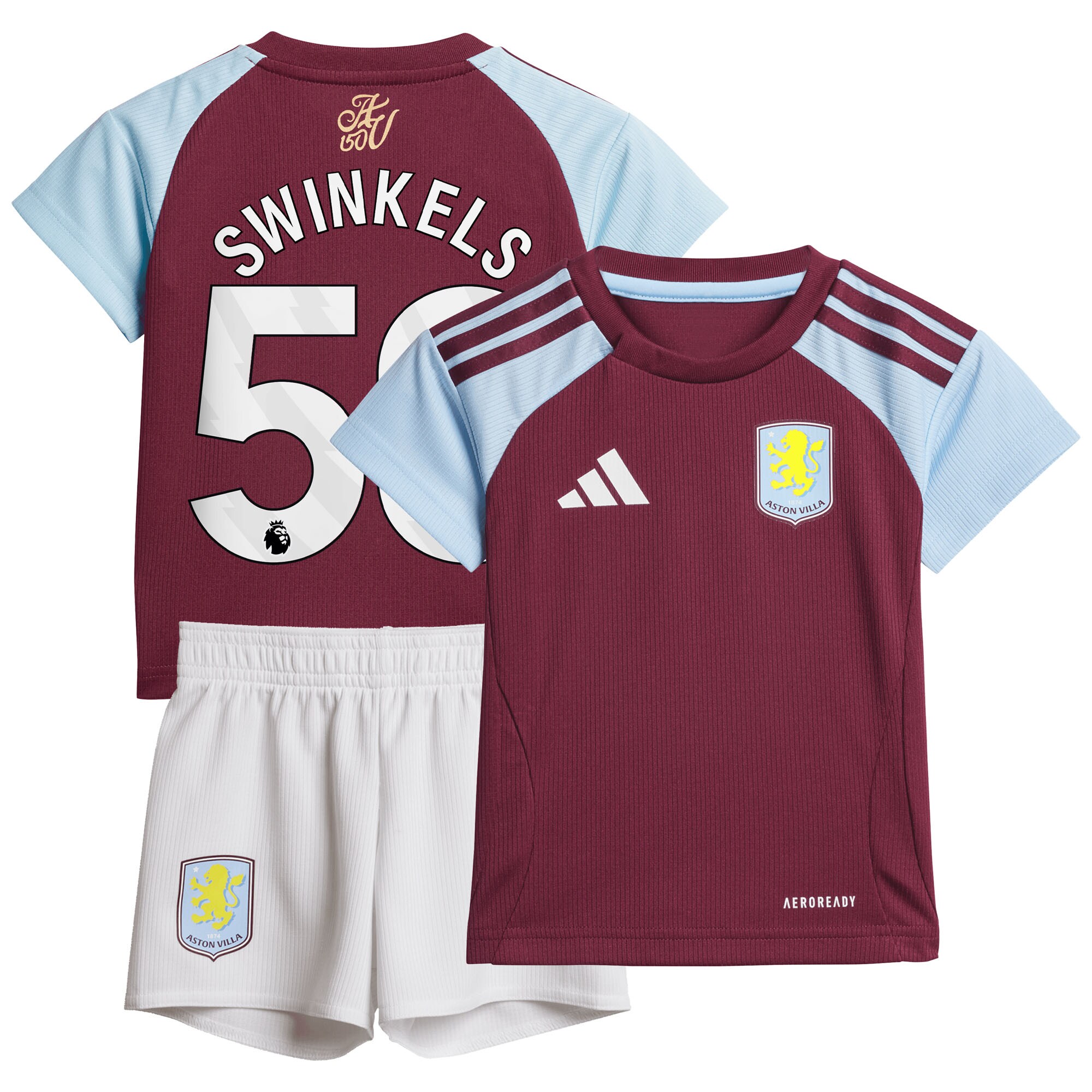 Aston Villa aston villa adidas home baby kit 2024-25 with swinkels 50 printing Kits - Official Football Shirts & Training Gear