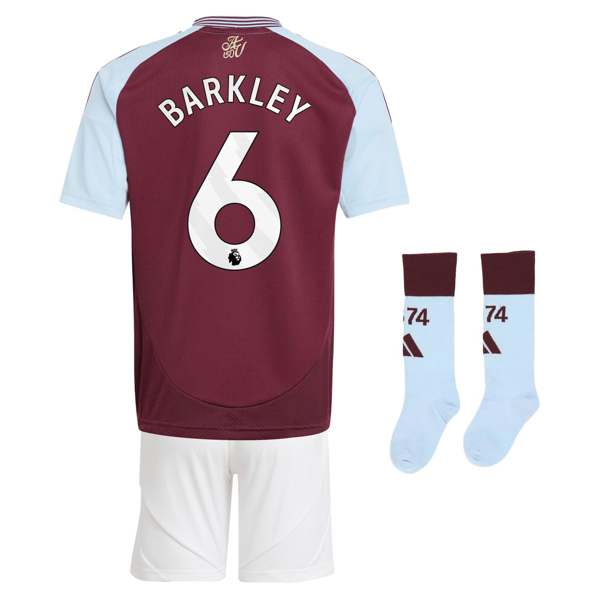 Aston Villa aston villa adidas home mini kit 2024-25 with barkley 6 printing Kits - Official Football Shirts & Training Gear
