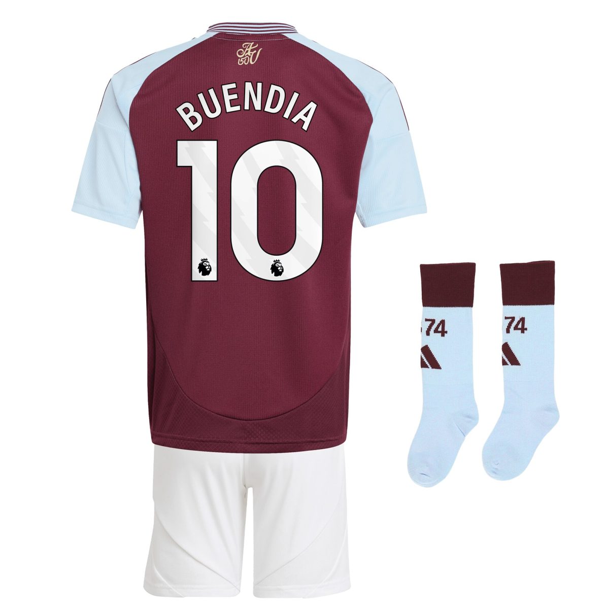 Aston Villa aston villa adidas home mini kit 2024-25 with buendia 10 printing Kits - Official Football Shirts & Training Gear