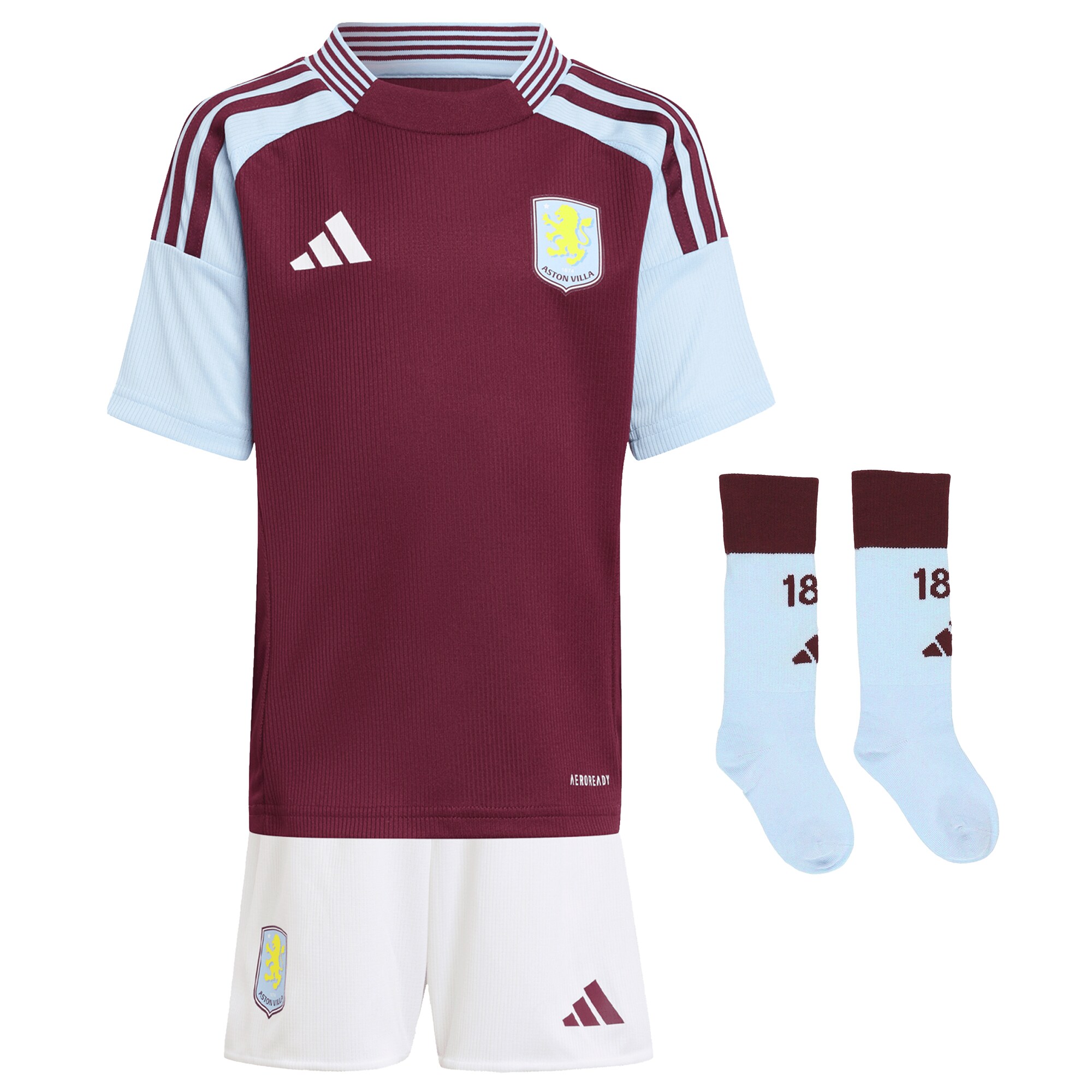 Aston Villa aston villa adidas home mini kit 2024-25 with diego carlos 3 printing Kits - Official Football Shirts & Training Gear