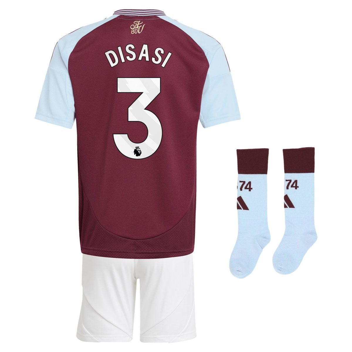 Aston Villa aston villa adidas home mini kit 2024-25 with disasi 3 printing Kits - Official Football Shirts & Training Gear