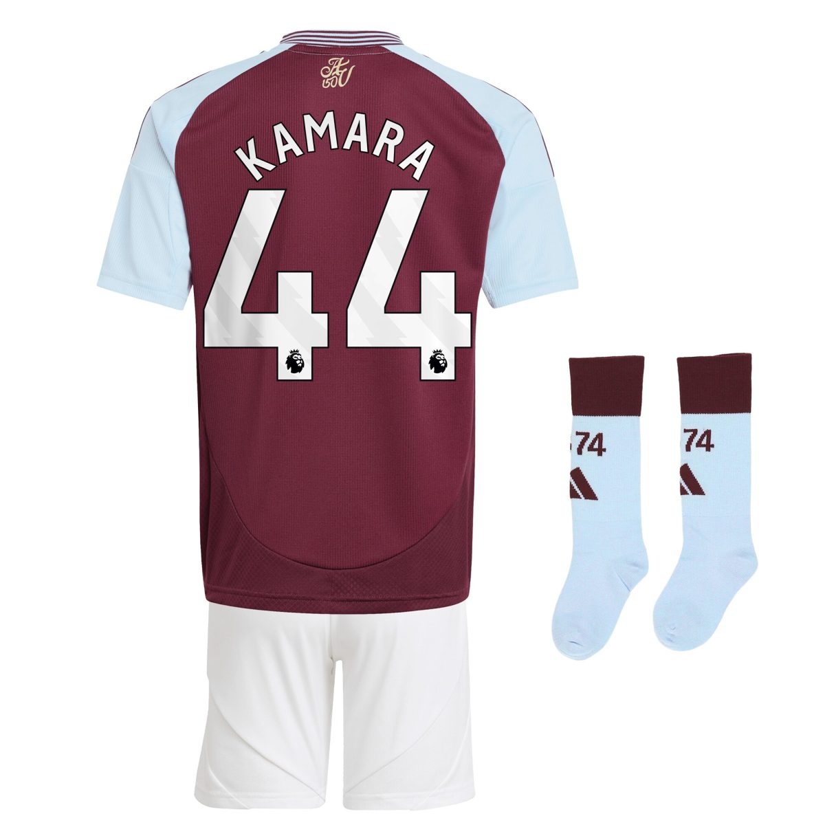 Aston Villa aston villa adidas home mini kit 2024-25 with kamara 44 printing Kits - Official Football Shirts & Training Gear