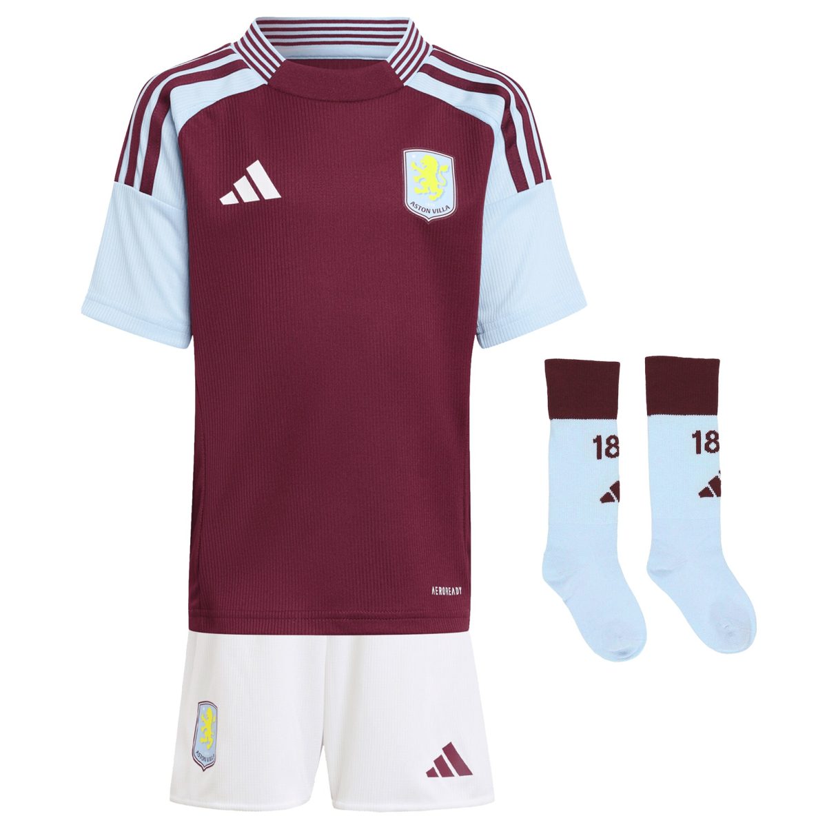 Aston Villa aston villa adidas home mini kit 2024-25 with mings 5 printing Kits - Official Football Shirts & Training Gear