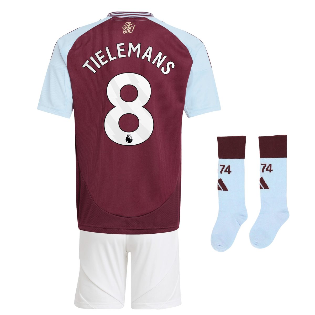 Aston Villa aston villa adidas home mini kit 2024-25 with tielemans 8 printing Kits - Official Football Shirts & Training Gear