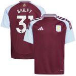 Aston Villa aston villa adidas home shirt 2024-25 – kids with bailey 31 printing Kits - Official Football Shirts & Training Gear